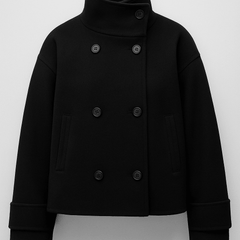 Manteau Court Femme à Double Boutonnage Élégant