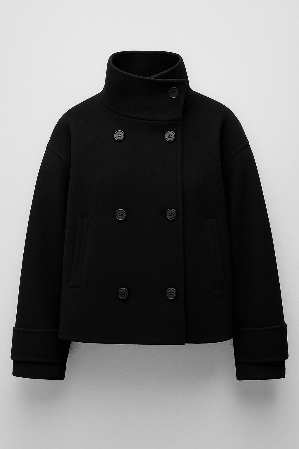 Manteau Court Femme à Double Boutonnage Élégant