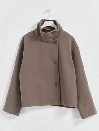 Manteau Court Femme à Double Boutonnage Élégant