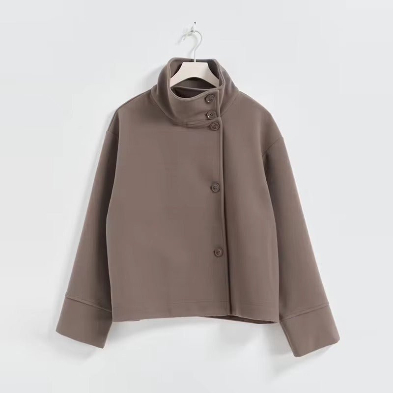Manteau Court Femme à Double Boutonnage Élégant