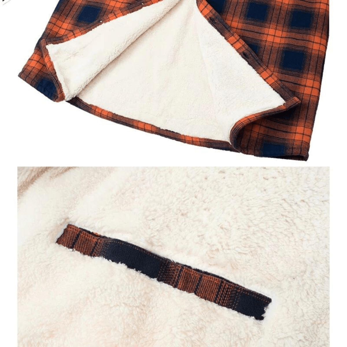 Margaux | Veste sherpa femme à carreaux, surchemise doublée chaude