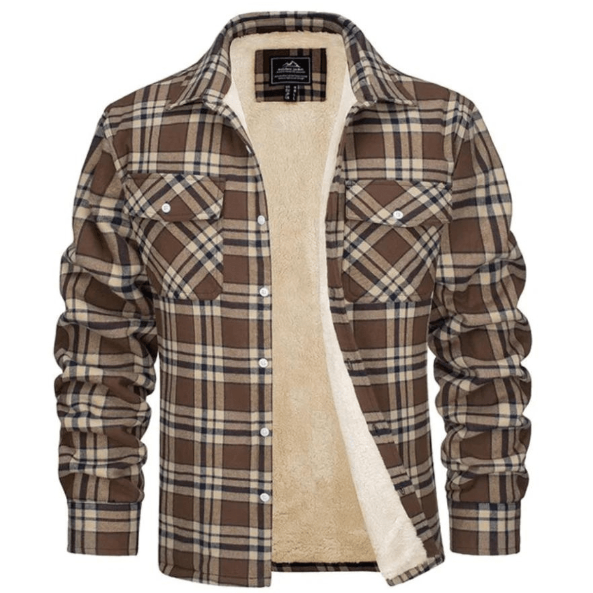 Margaux | Veste sherpa femme à carreaux, surchemise doublée chaude