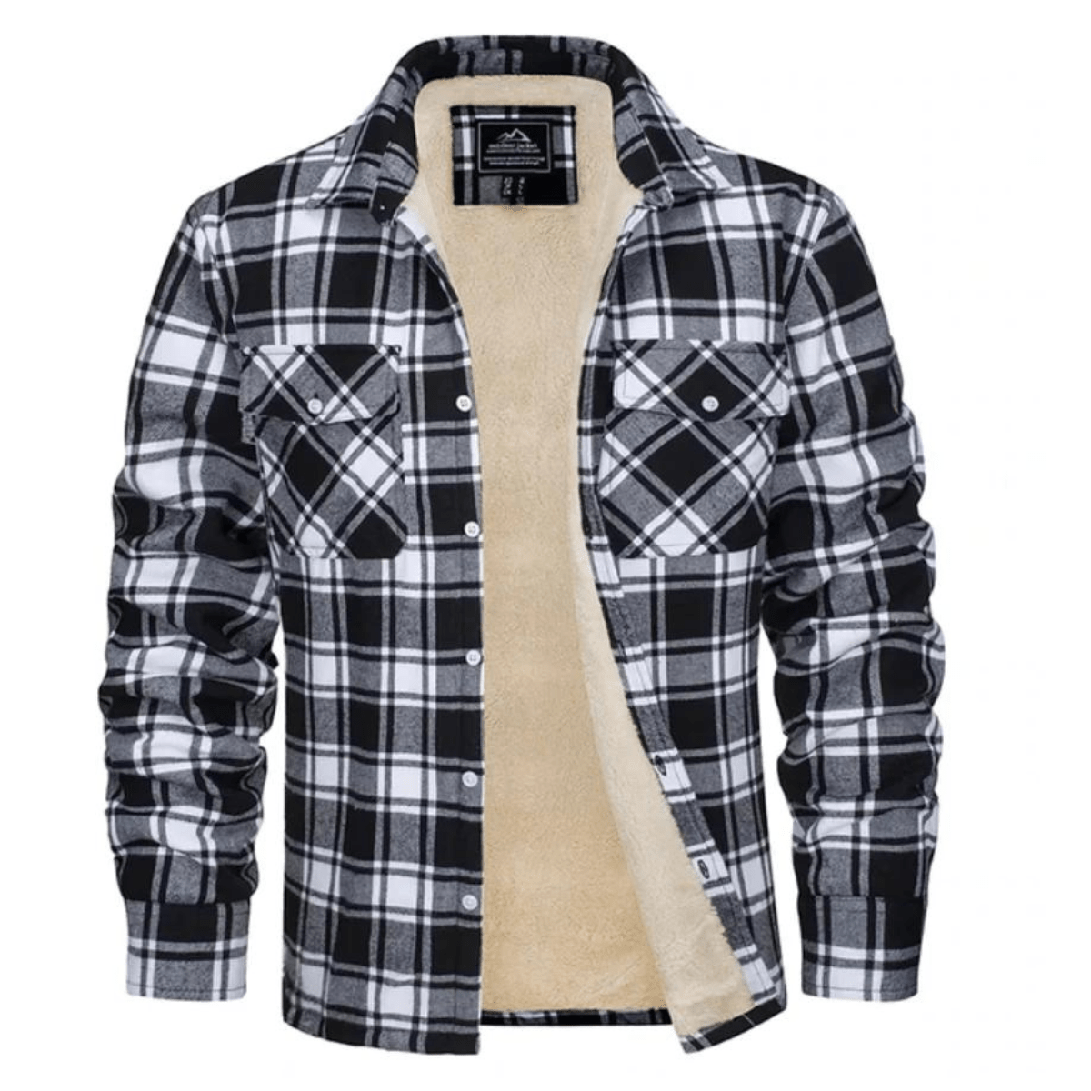 Margaux | Veste sherpa femme à carreaux, surchemise doublée chaude