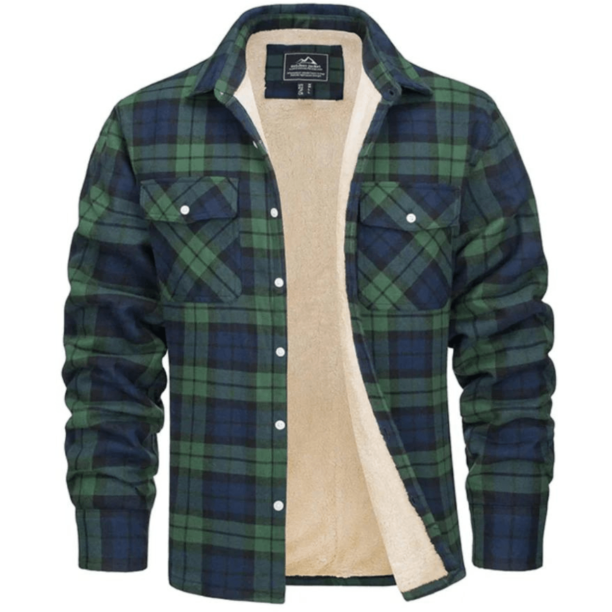 Margaux | Veste sherpa femme à carreaux, surchemise doublée chaude