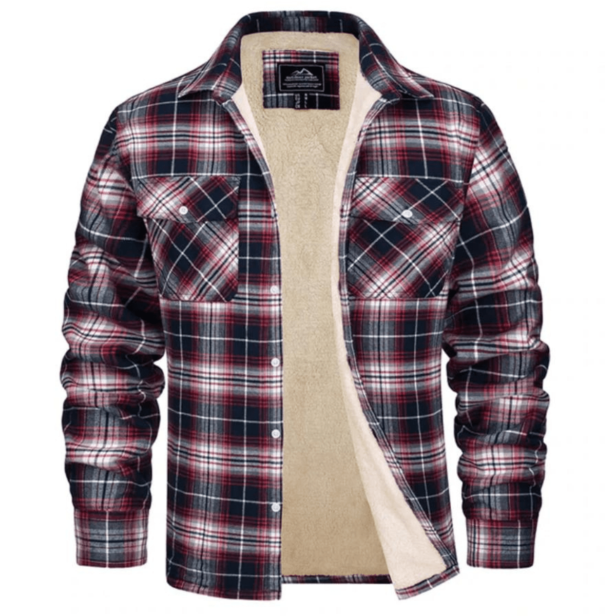 Margaux | Veste sherpa femme à carreaux, surchemise doublée chaude