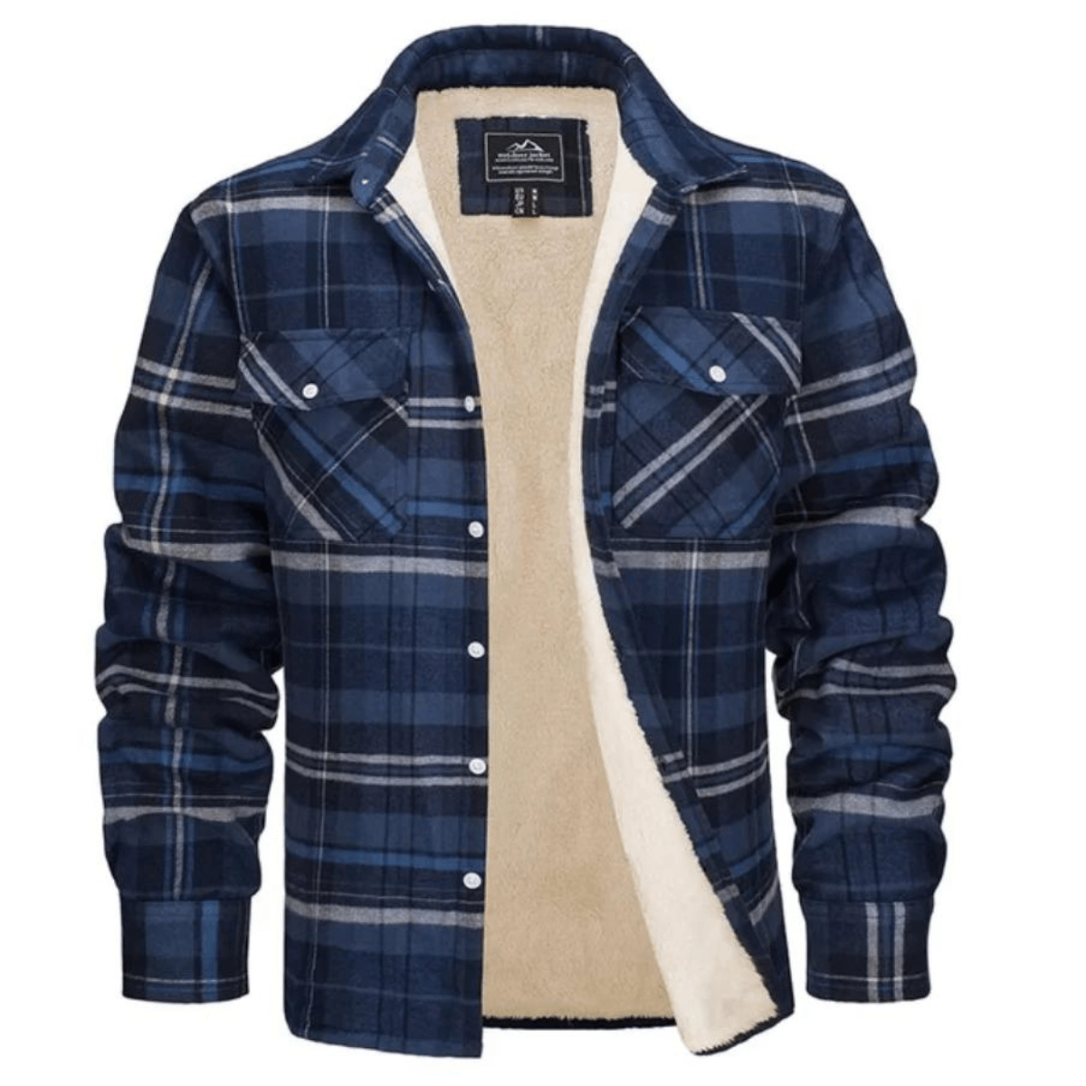 Margaux | Veste sherpa femme à carreaux, surchemise doublée chaude