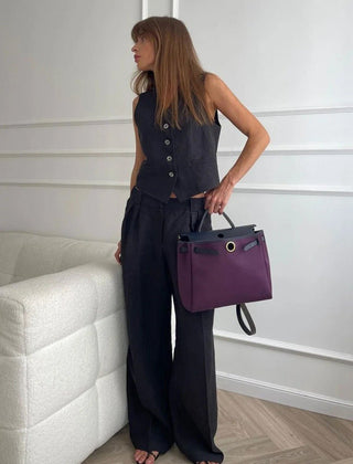 Ensemble Femme Gilet Sans Manche et Pantalon Large Coordonné