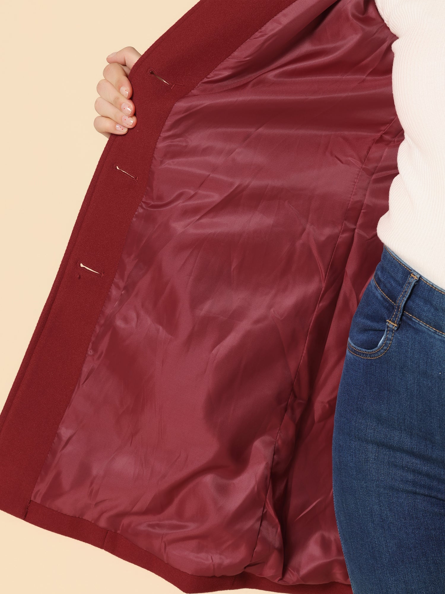 Manteau Femme Long d'Hiver Trench à Simple Boutonnage