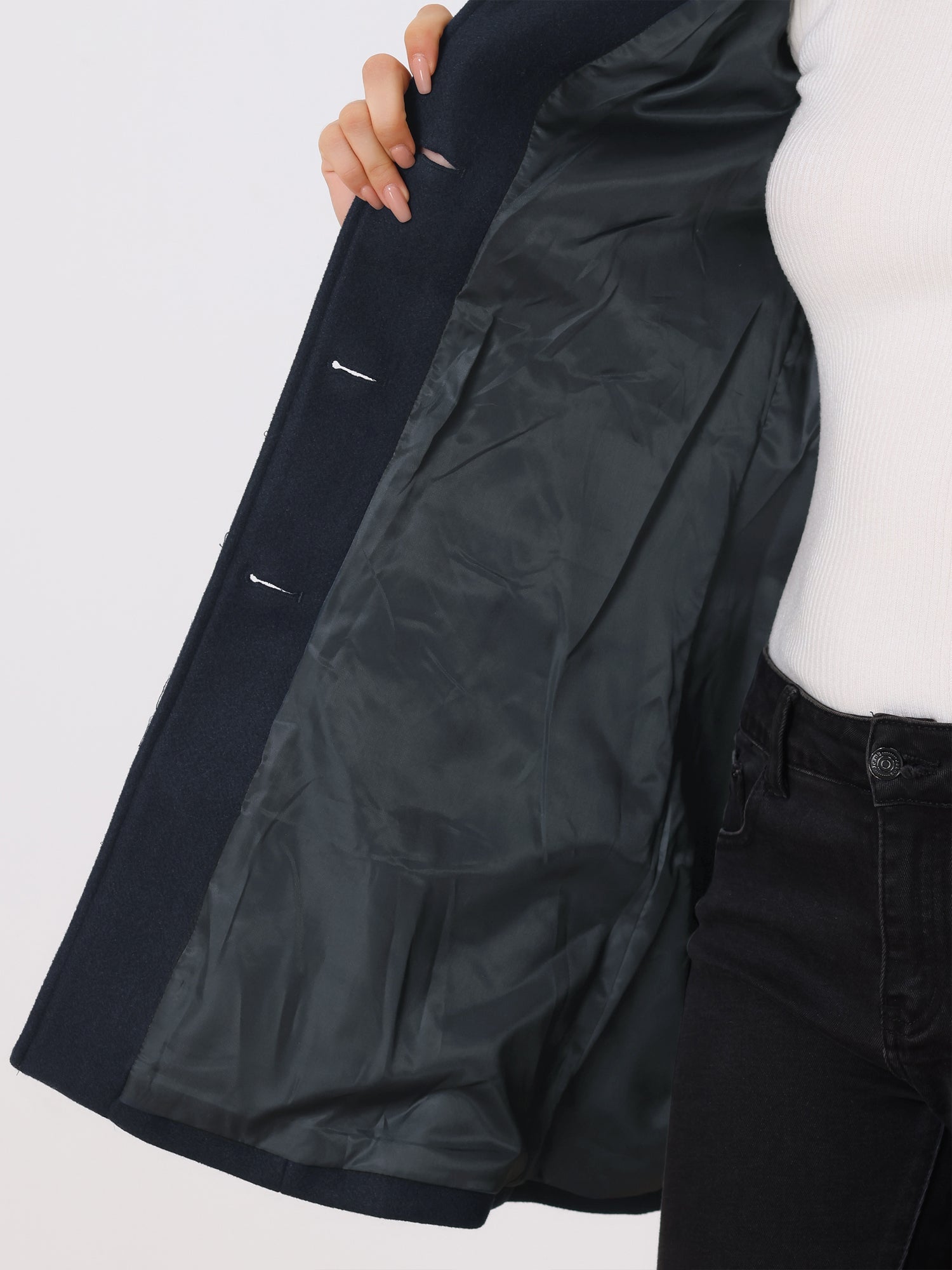 Manteau Femme Long d'Hiver Trench à Simple Boutonnage