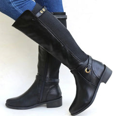 Bottes Hautes Femme à Talon Bas Confortables