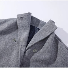 Manteau en Laine Femme à Col Montant Boutonné
