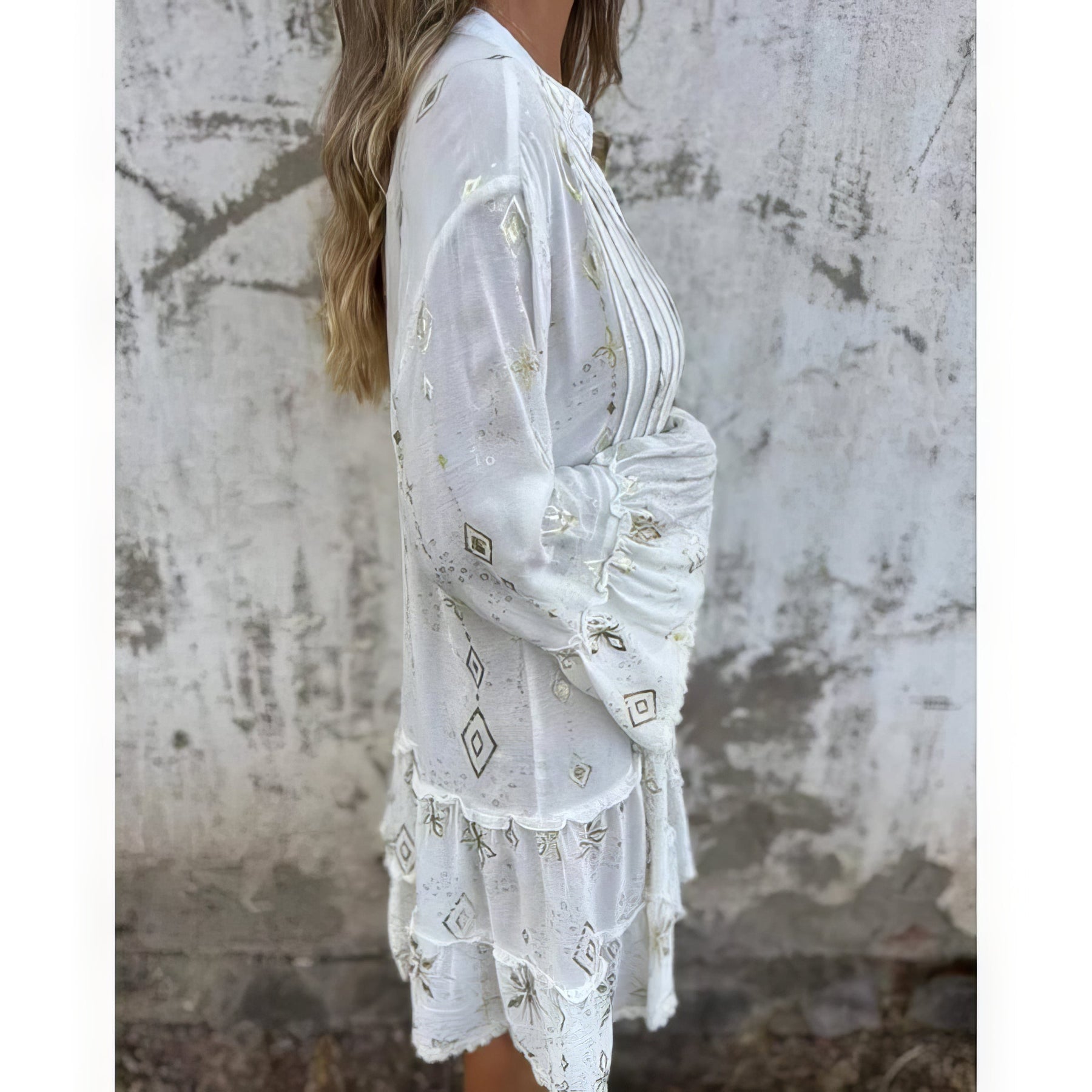 Apolline | Robe midi femme bohème fluide en viscose-lin, légère et élégante pour l'été